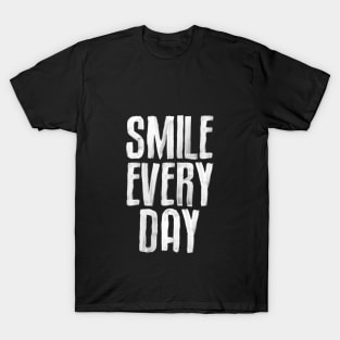 Smile Every Day by The Motivated Type in Black and White T-Shirt